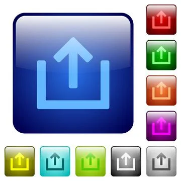 Export item color square buttons Illustrazione stock