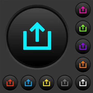 Export item dark push buttons with color icons Stock Illustration