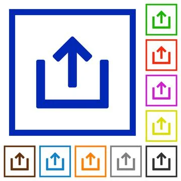 Export item flat framed icons Illustrazione stock