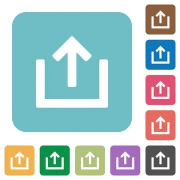 Export item rounded square flat icons Illustrazione stock