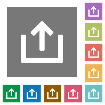 Export item square flat icons Stock Illustration