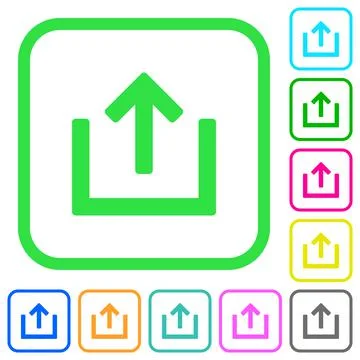 Export item vivid colored flat icons Illustrazione stock