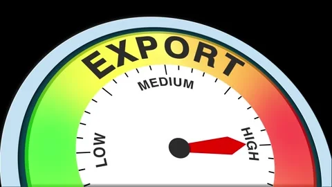 Export Level Text or Word  Low and Medium to High Meter Concept Animation Stock Footage 288592777