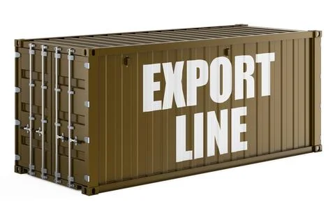 Export Line, shipping container. 3D rendering 스톡 일러스트