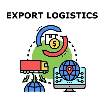 Export logistics concept showing global goods shipping and trade Stockillustratie