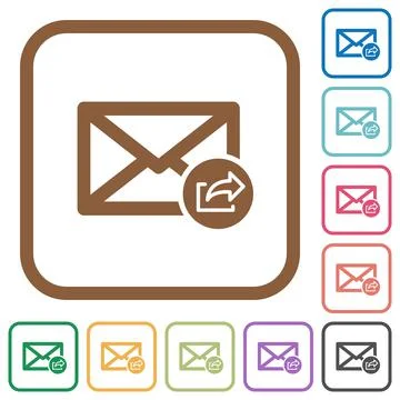 Export mail simple icons Stock Illustration