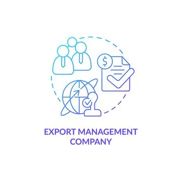Export management company blue gradient concept icon Stock Illustration