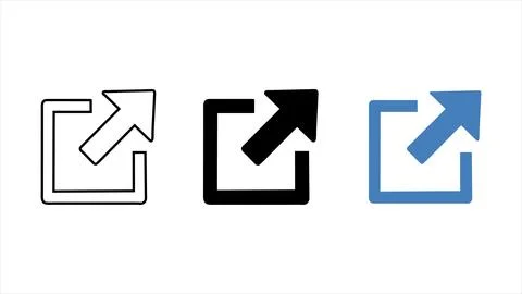 Export output and send icon set with arrow and box symbols Stock Illustration