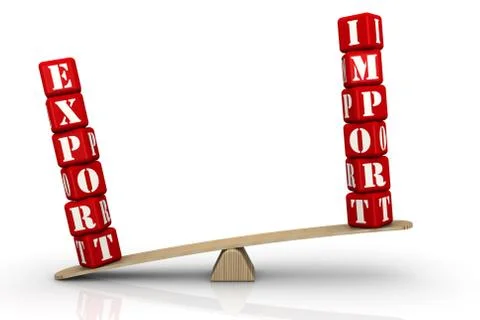 Export outweighs import Stock Illustration