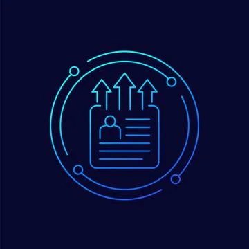 Export personal data icon, linear design Stock Illustration