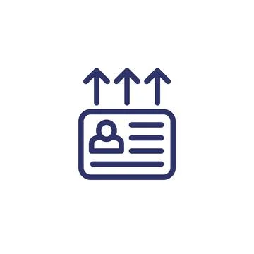 Export personal data line icon on white Illustrazione stock
