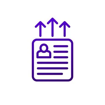 Export personal data line icon, vector Stock Illustration