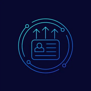 Export personal data line vector icon Illustrazione stock