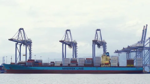 Export Port Container Package. Stock Footage 212515730