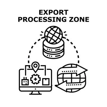 Export processing zone concept vector illustration Stock Illustration