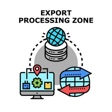 Export processing zone concept vector illustration Stock Illustration