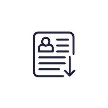 Export profile or personal data line icon Stock Illustration