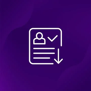 Export profile or personal data line vector icon Stock Illustration