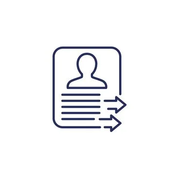 Export profile, personal data line icon Stock Illustration