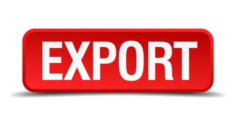 Export red 3d square button isolated on white background 스톡 일러스트