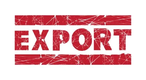 Export Red Rubber Ink Stamp Stock Illustration