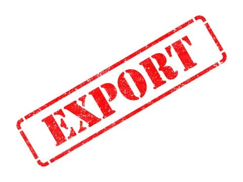 Export on Red Rubber Stamp. Stock-Illustration