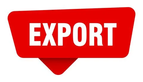 Export red sticker isolated on transpatent background. export sign Stock Illustration