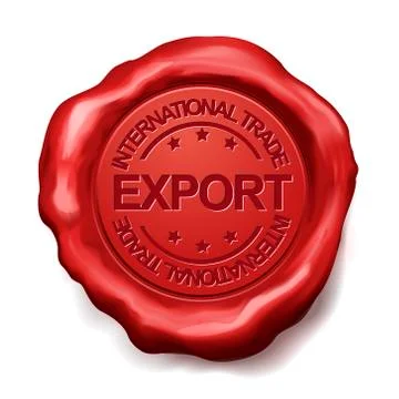 Export red wax seal Ilustração Stock