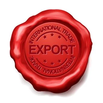 Export red wax seal Ilustração Stock