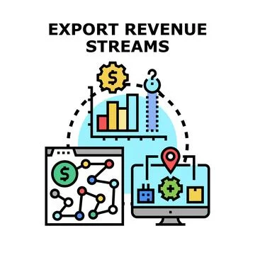 Export revenue streams generating business profit growth 스톡 일러스트