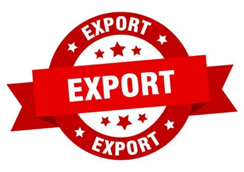 Export ribbon. export round red sign. export Stock Illustration