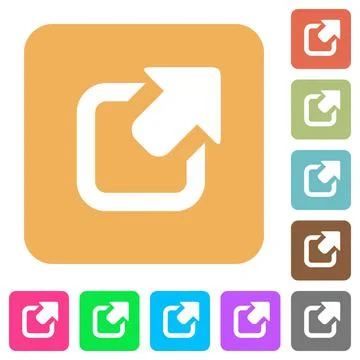 Export rounded square flat icons Stock Illustration