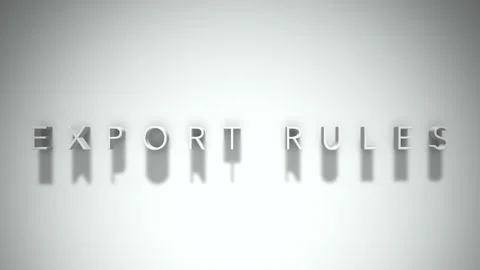 Export rules 3D title animation with shadows on a white background Stock Footage 297856268