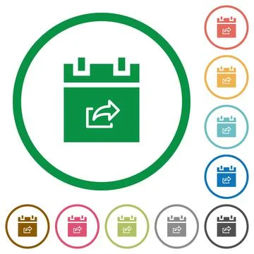 Export schedule item flat icons with outlines Stock-Illustration