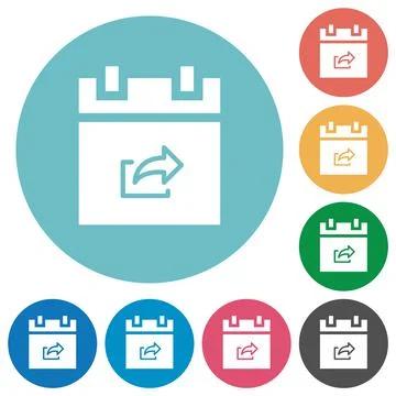 Export schedule item flat round icons Stock-Illustration