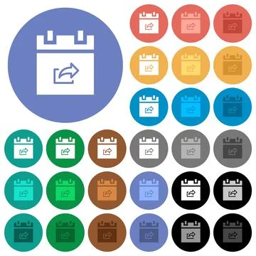 Export schedule item round flat multi colored icons Stock-Illustration