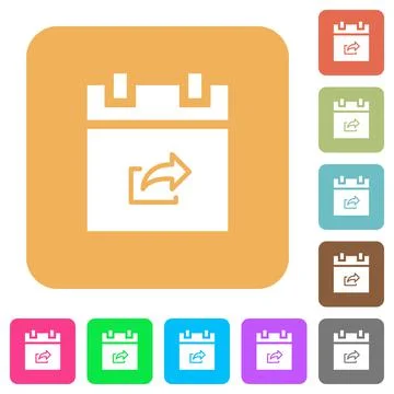 Export schedule item rounded square flat icons Stock-Illustration