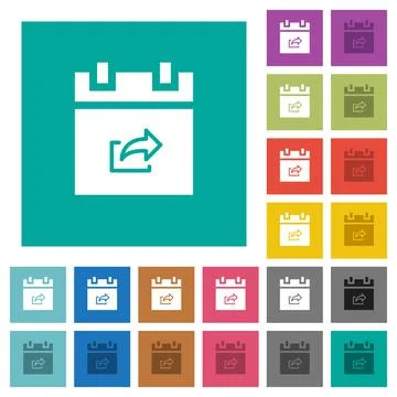 Export schedule item square flat multi colored icons Stock-Illustration