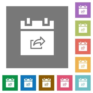 Export schedule item square flat icons Stock-Illustration