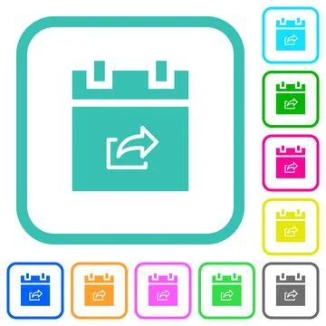 Export schedule item vivid colored flat icons Stock-Illustration
