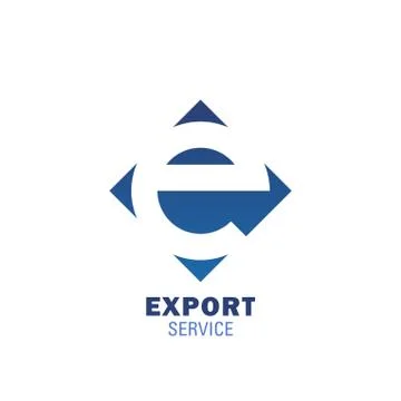 Export service delivery vector letter E icon Stock Illustration