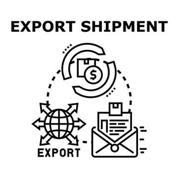 Export shipment process concept vector illustration 库存插图