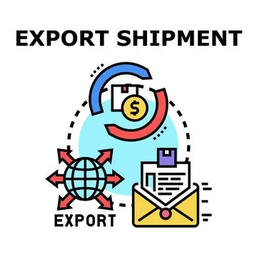 Export shipment process concept vector illustration Stock Illustration