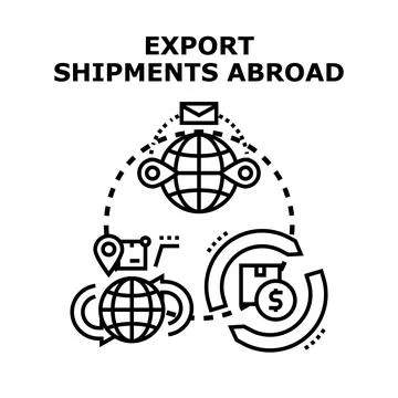 Export shipments abroad global logistics trade concept イラスト素材