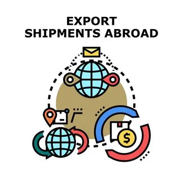 Export shipments abroad global logistics trade concept イラスト素材