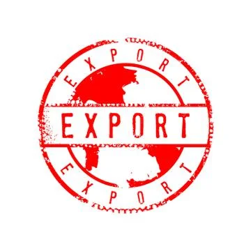 Export Sign Distressed Circle Stamp Sign Graphic Design Template Stock Illustration