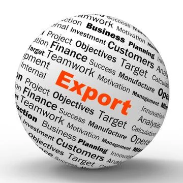 Export sphere definition shows abroad selling and exportation Stock-Illustration