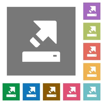 Export square flat icons Illustrazione stock