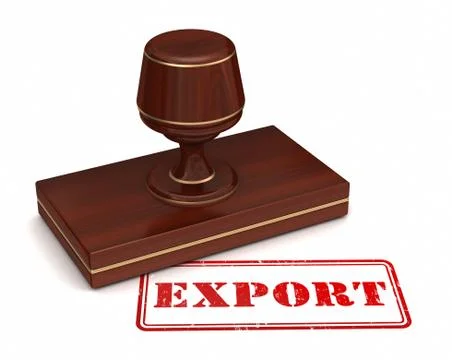 Export stamp concept 3d illustration Stock Illustration
