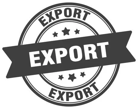 Export stamp. export label on transparent background. round sign Stock Illustration